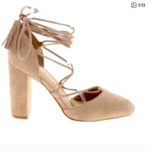 Marc Fishers Women's Tan Lace-Up Heels